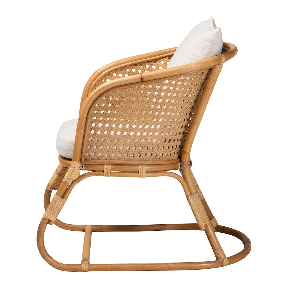 Niko Bohemian Light Honey Rattan Arm Chair. Picture 3
