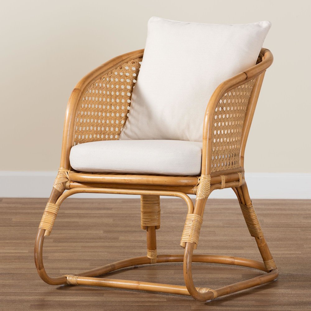 Niko Bohemian Light Honey Rattan Arm Chair. Picture 9