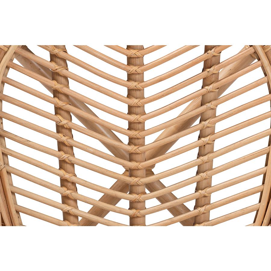 bali & pari Eliava Modern Bohemian Natural Rattan Flower Accent Chair. Picture 7