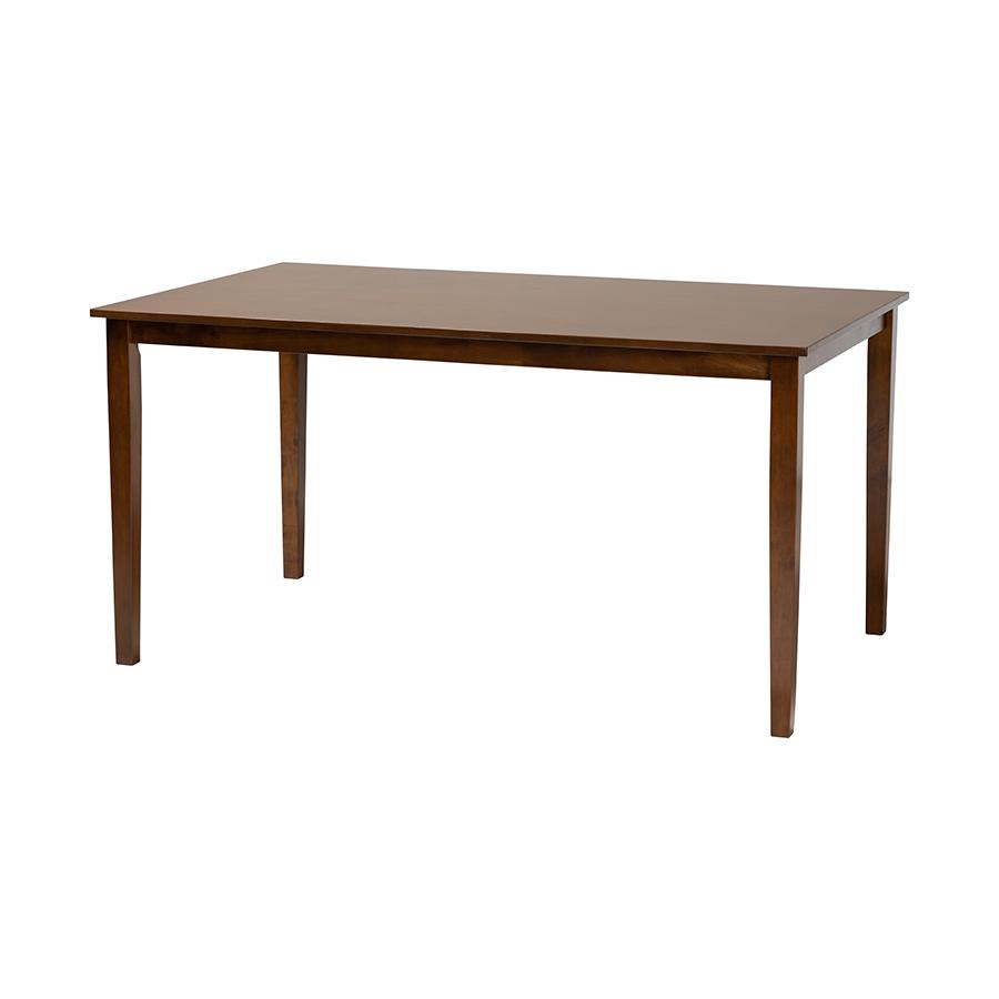 Walnut Brown Finished Wood and Rattan 7-Piece Dining Set. Picture 3