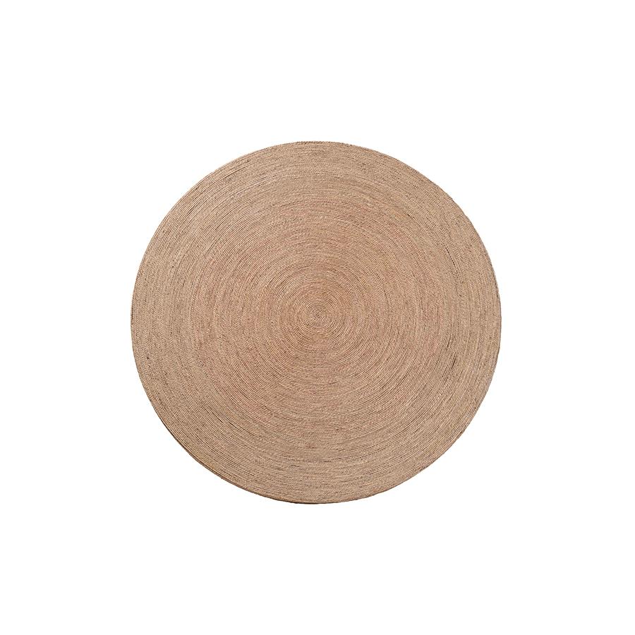 bali & pari Bistra Modern Bohemian Natural Brown Seagrass and Wood Dining Table. Picture 3