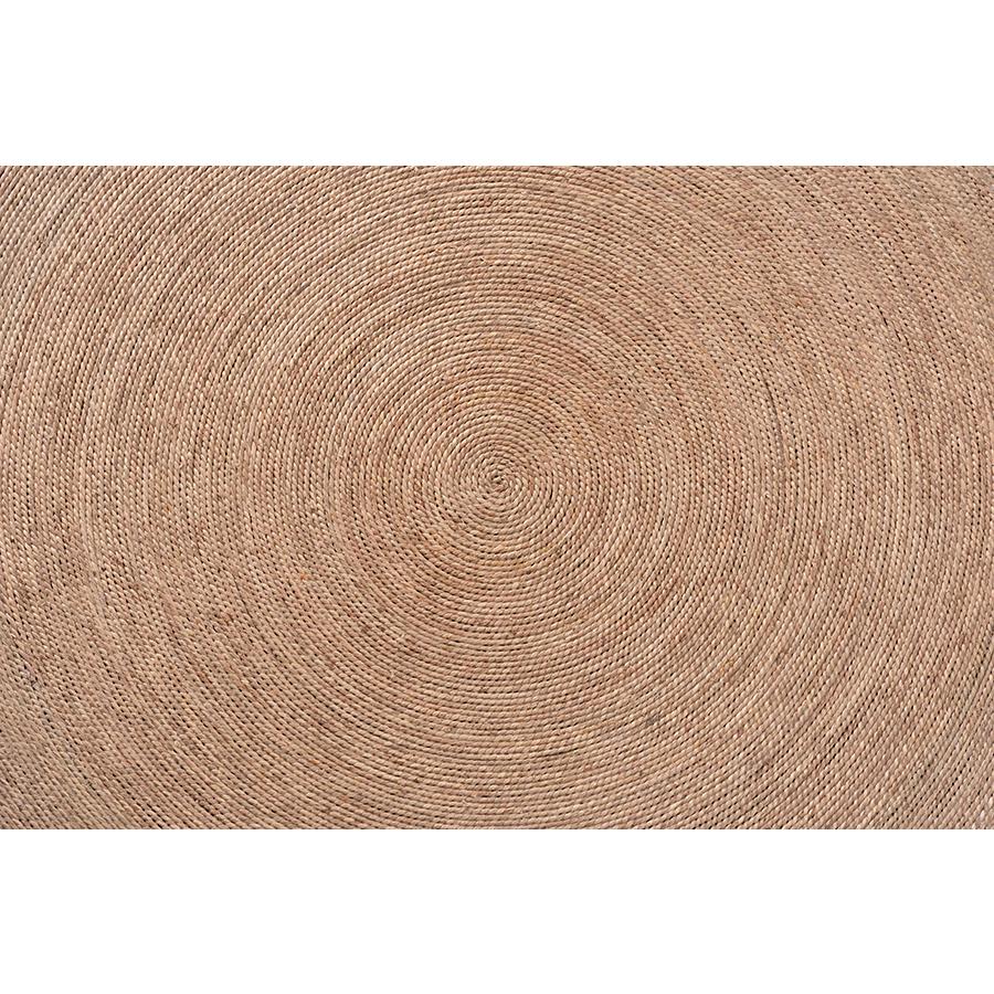 bali & pari Bistra Modern Bohemian Natural Brown Seagrass and Wood Dining Table. Picture 4