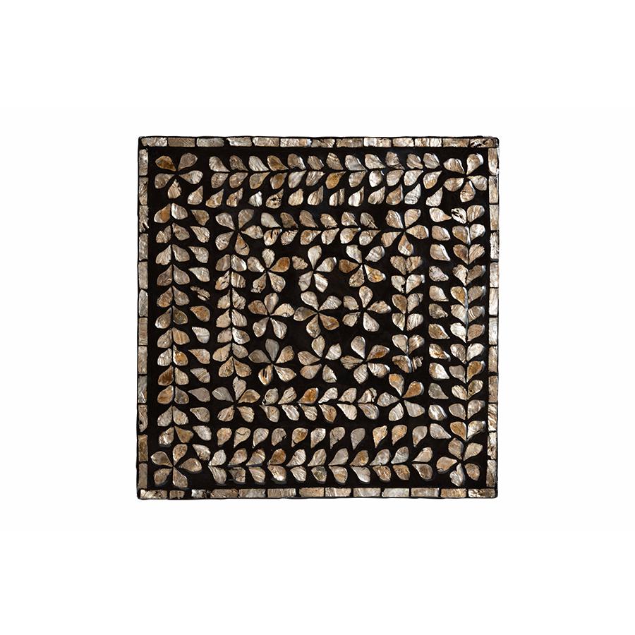Baxton Studio Feronia Modern Bohemian Black and Bronze Mother of Pearl End Table. Picture 4