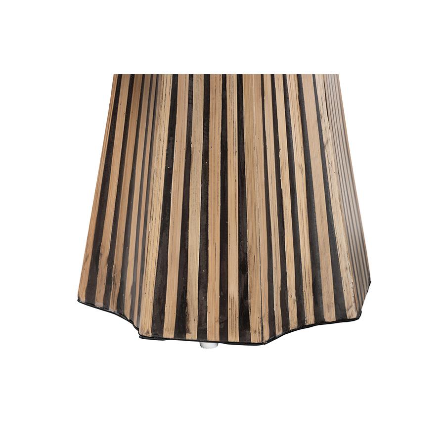 Devika Modern Bohemian Two-Tone Natural and Dark Brown Bamboo End Table. Picture 2