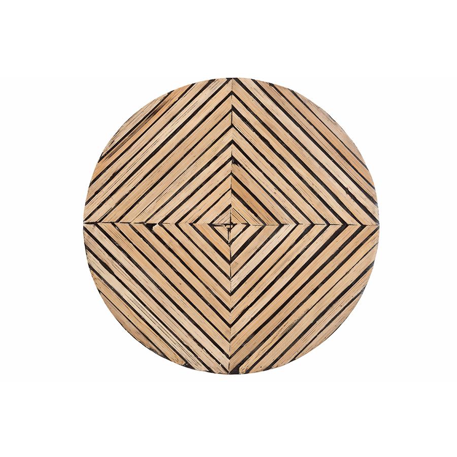 Devika Modern Bohemian Two-Tone Natural and Dark Brown Bamboo End Table. Picture 3