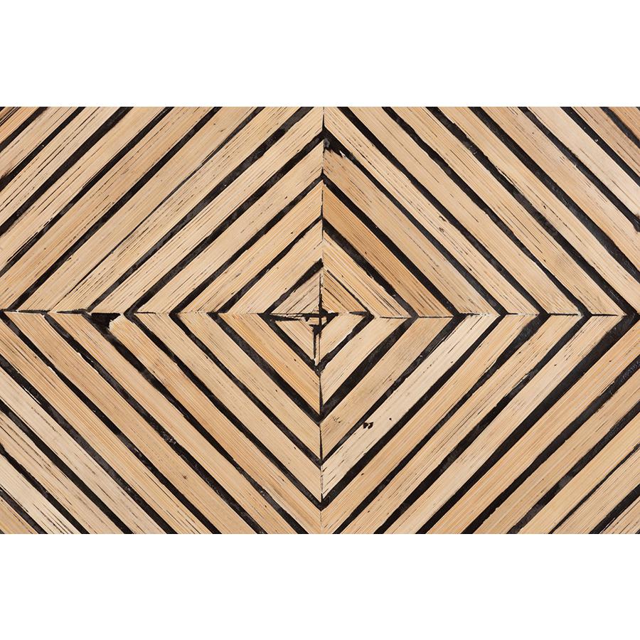 Devika Modern Bohemian Two-Tone Natural and Dark Brown Bamboo End Table. Picture 4