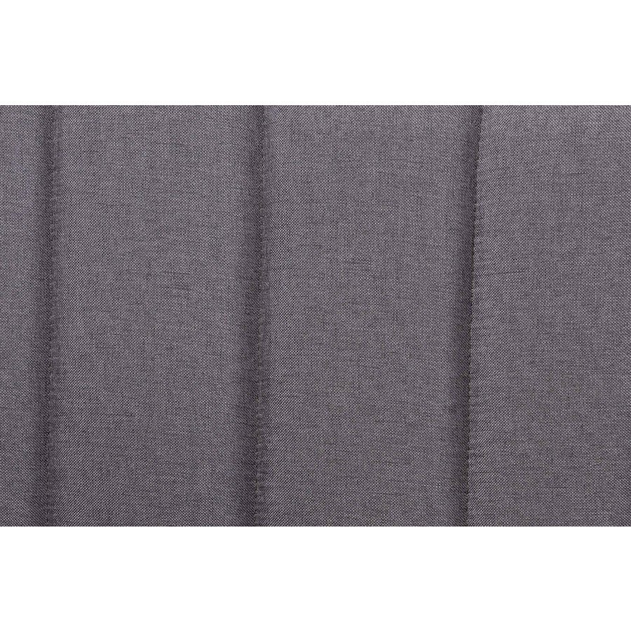 Grey Fabric and Walnut Brown Wood Queen Size Bed with Built-In Side Tables. Picture 7