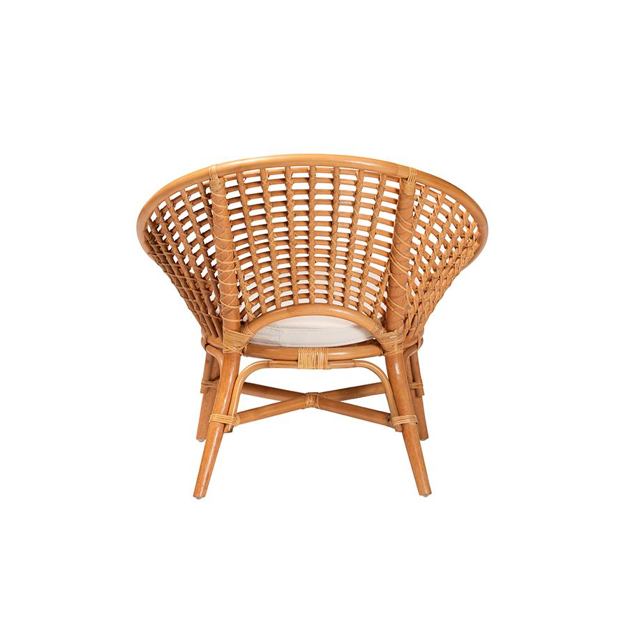 Aerin Modern Bohemian Natural Rattan Accent Chair. Picture 4