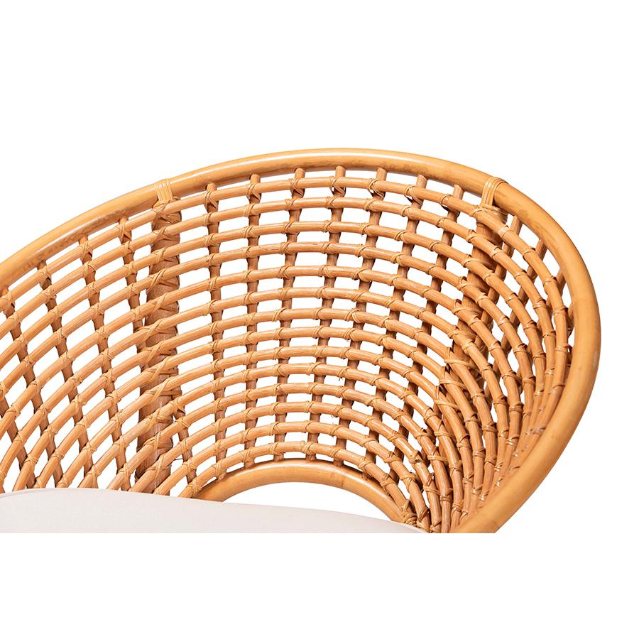 Aerin Modern Bohemian Natural Rattan Accent Chair. Picture 5