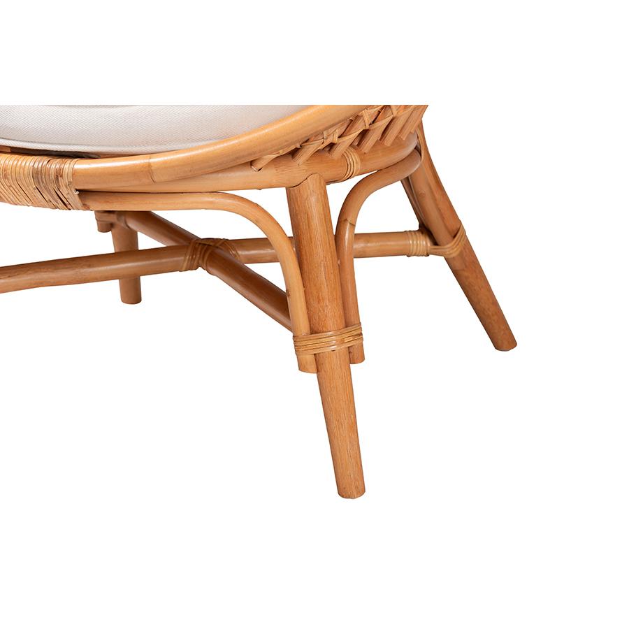 Aerin Modern Bohemian Natural Rattan Accent Chair. Picture 6