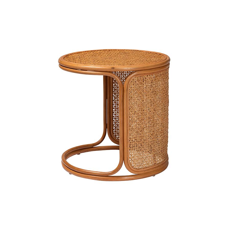 Eldon Bohemian Honey Rattan Large End Table. Picture 2