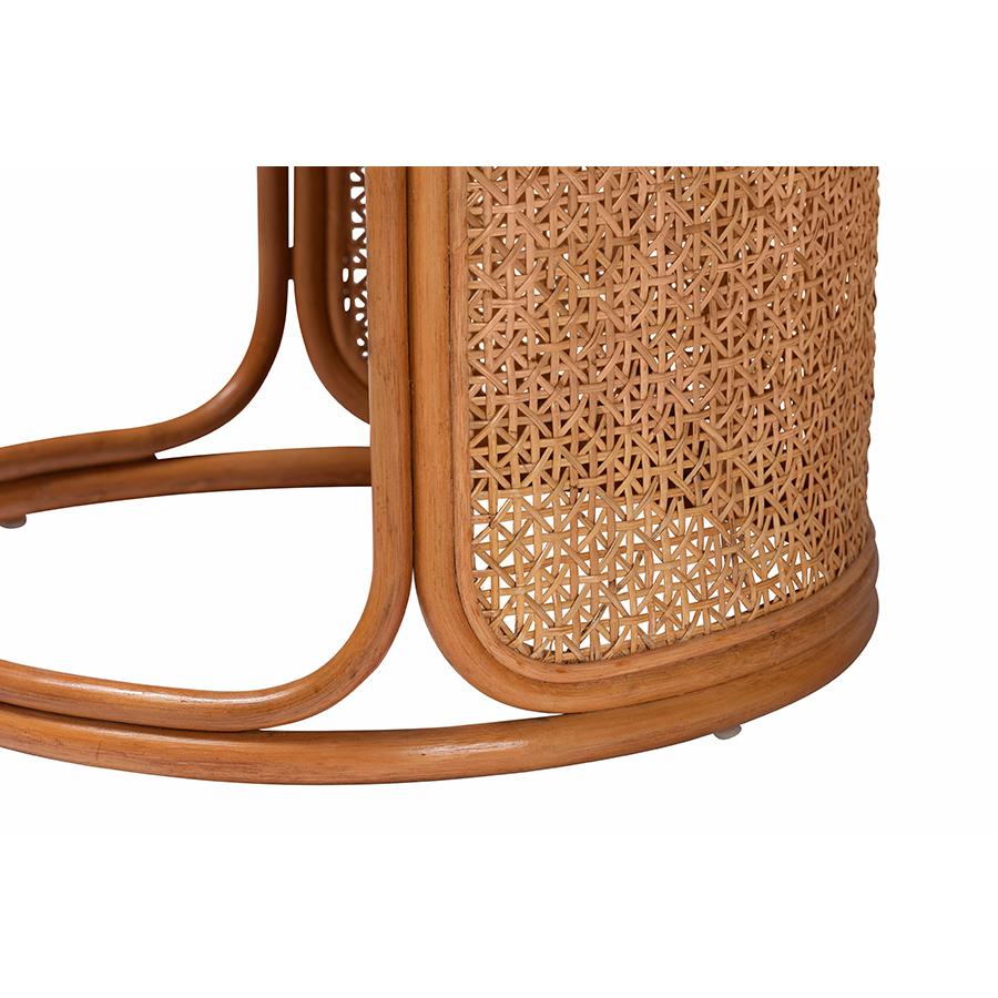 Eldon Bohemian Honey Rattan Large End Table. Picture 3