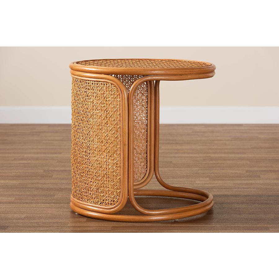 Eldon Bohemian Honey Rattan Large End Table. Picture 7