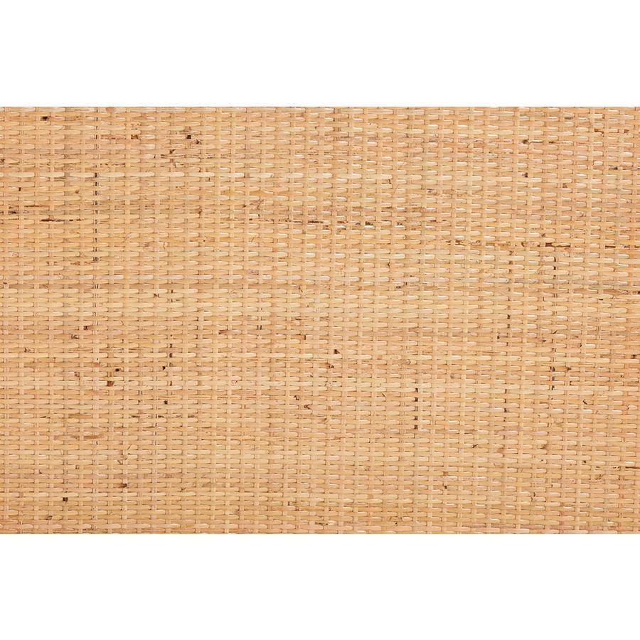 Lombok Modern Bohemian Natural Rattan End Table. Picture 5