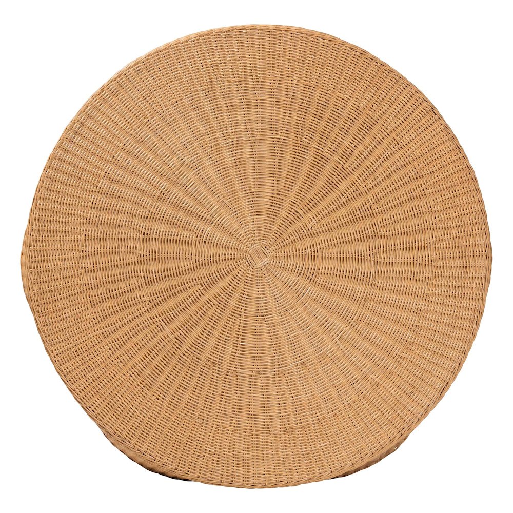 Palm Bohemian Honey Scallop Rattan Coffee Table. Picture 2