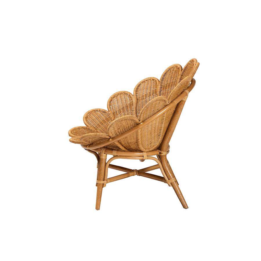 Blossom Bohemian Honey Rattan Accent Flower Chair. Picture 3