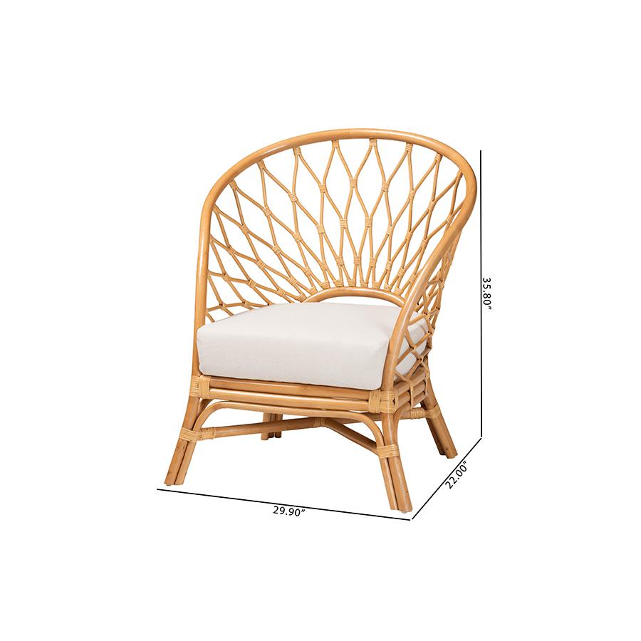 Emmeline Bohemian Honey Rattan Accent Chair. Picture 10