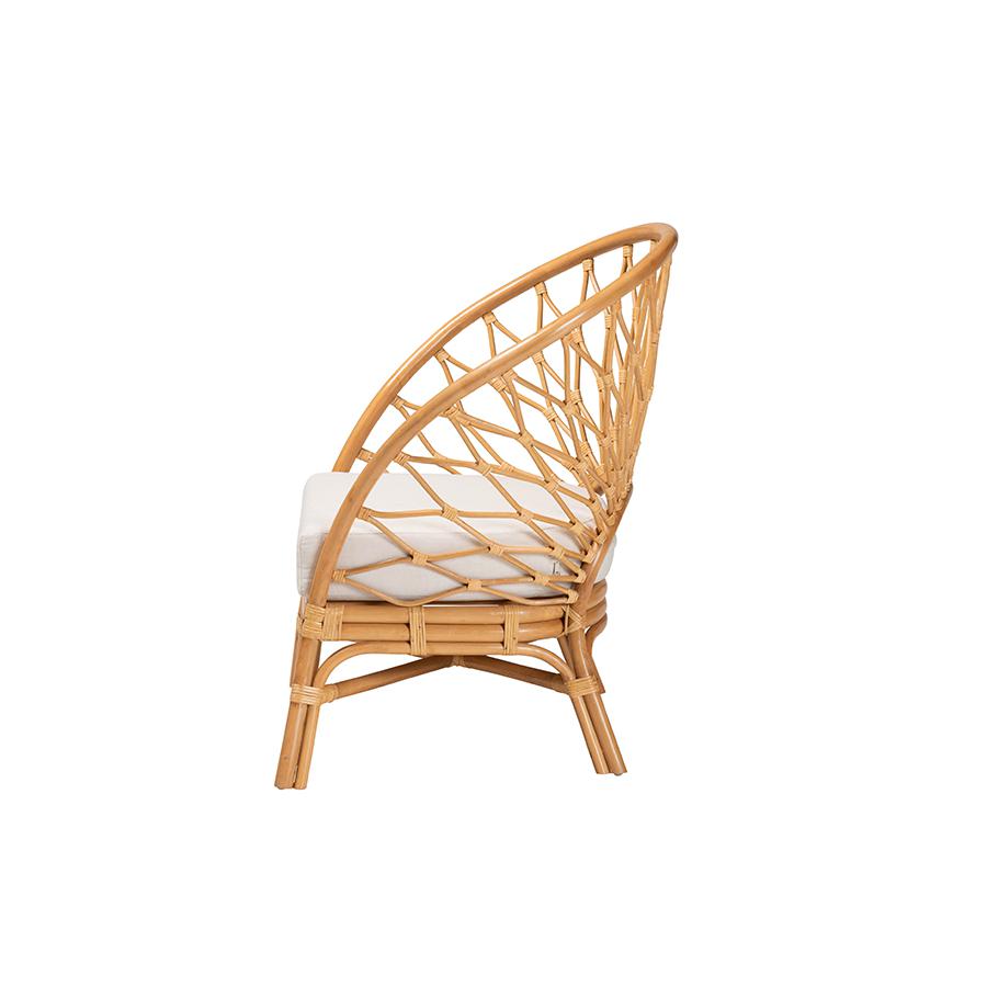 Emmeline Bohemian Honey Rattan Accent Chair. Picture 3