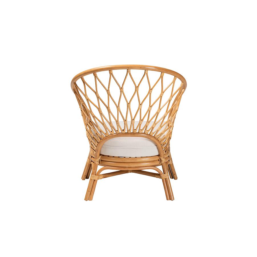 Emmeline Bohemian Honey Rattan Accent Chair. Picture 4