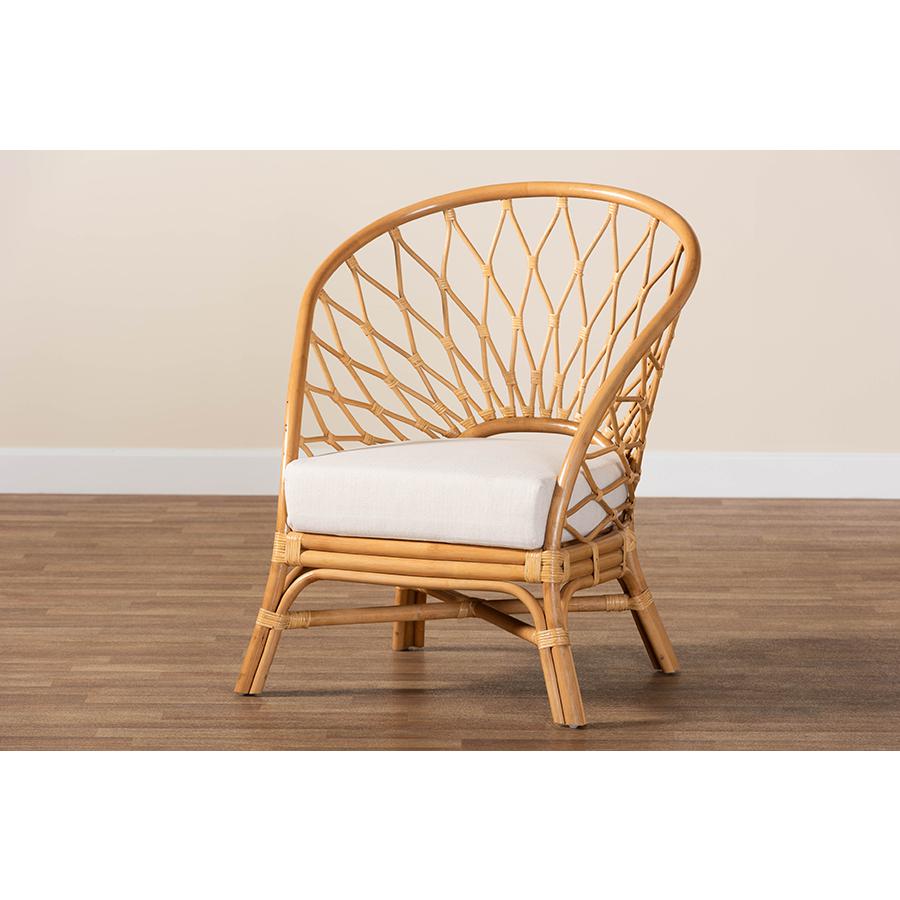 Emmeline Bohemian Honey Rattan Accent Chair. Picture 9