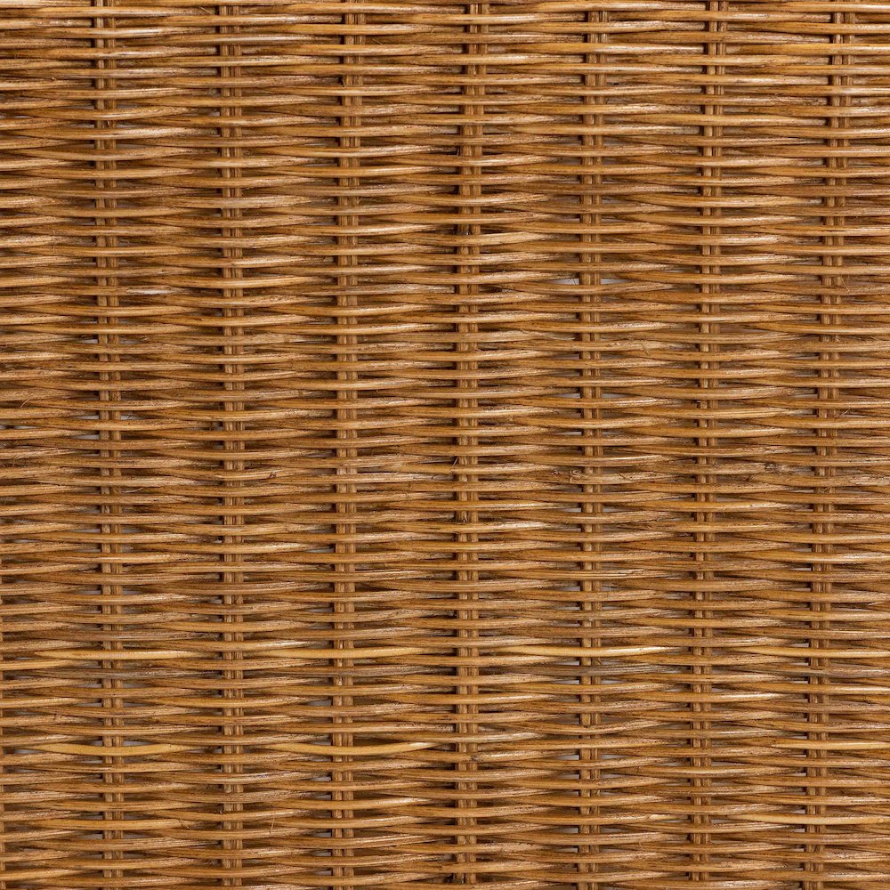 Oteria Bohemian Light Honey Scalloped Rattan Side Table. Picture 6