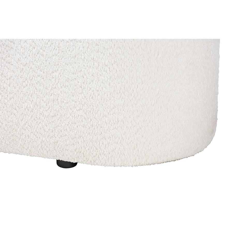 Lavina Modern White Teddy-Bear Fabric Storage Bench. Picture 5
