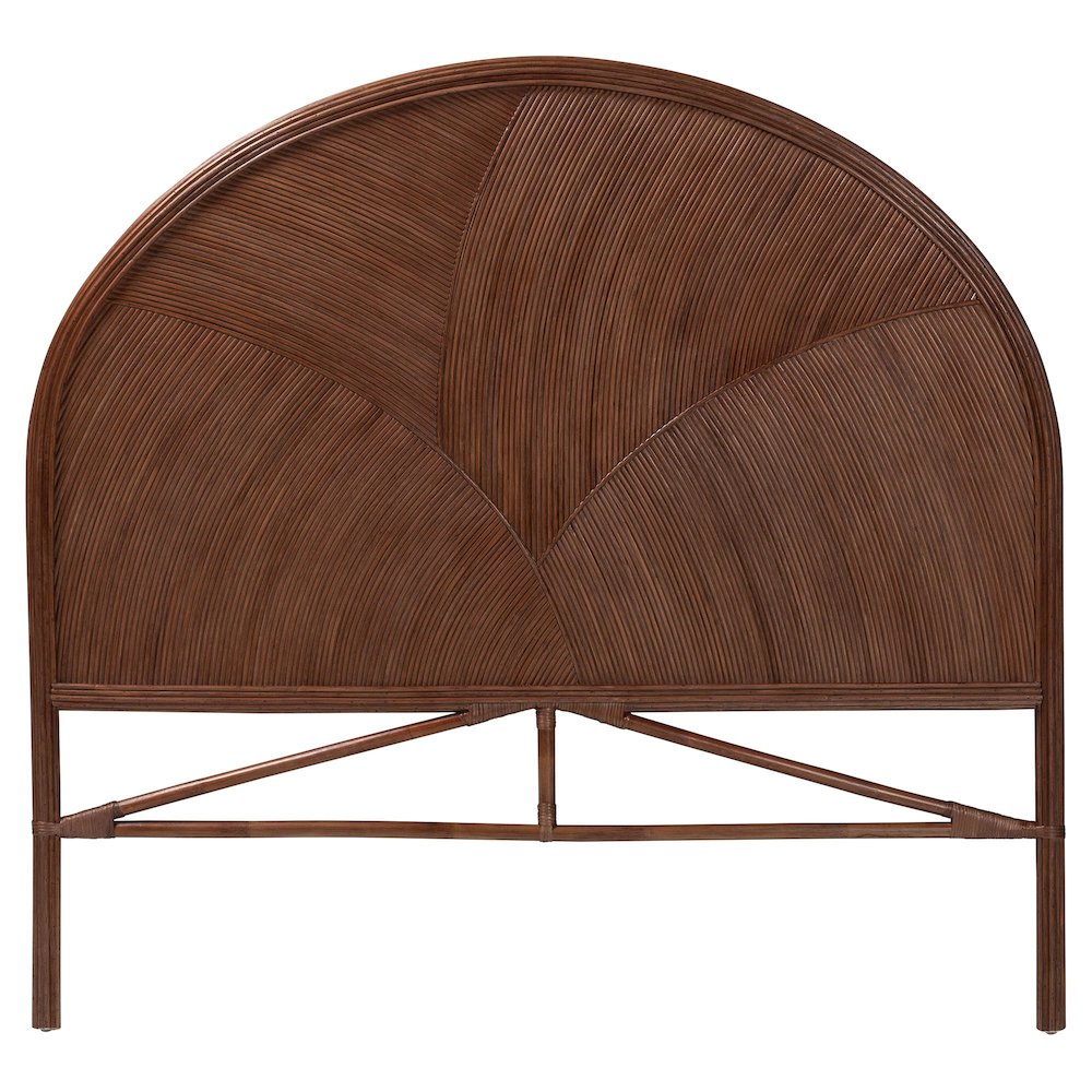 Seana Bohemian Dark Brown Rattan Queen Size Standalone Headboard. Picture 3