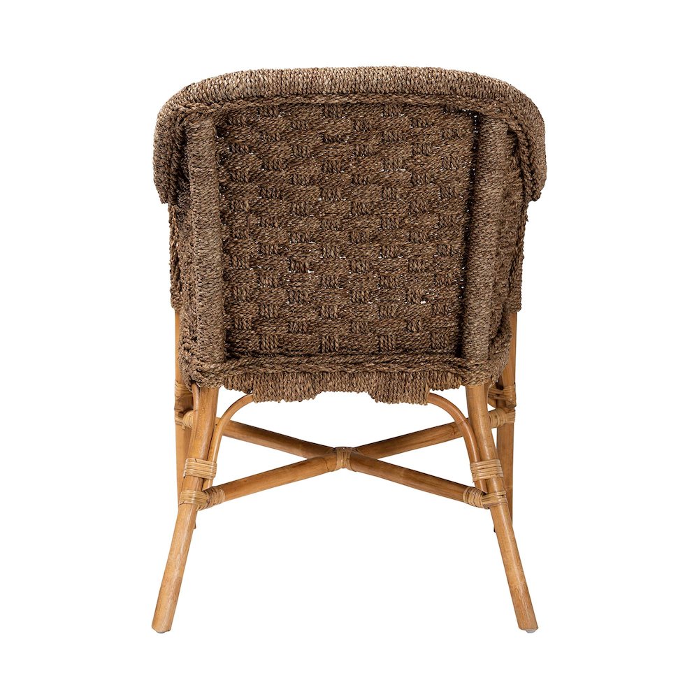 Luis Bohemian Natural Seagrass and Rattan Arm Chair. Picture 4