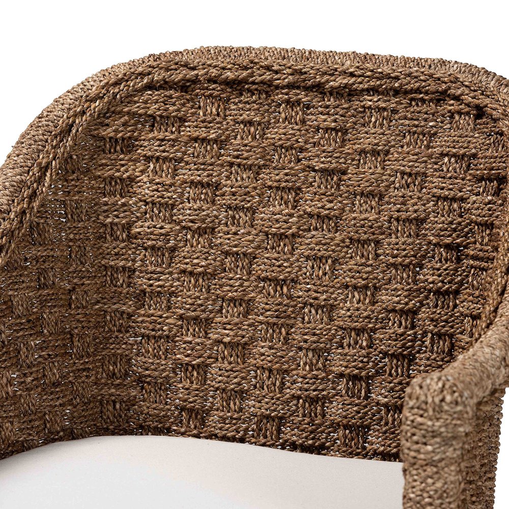Luis Bohemian Natural Seagrass and Rattan Arm Chair. Picture 5