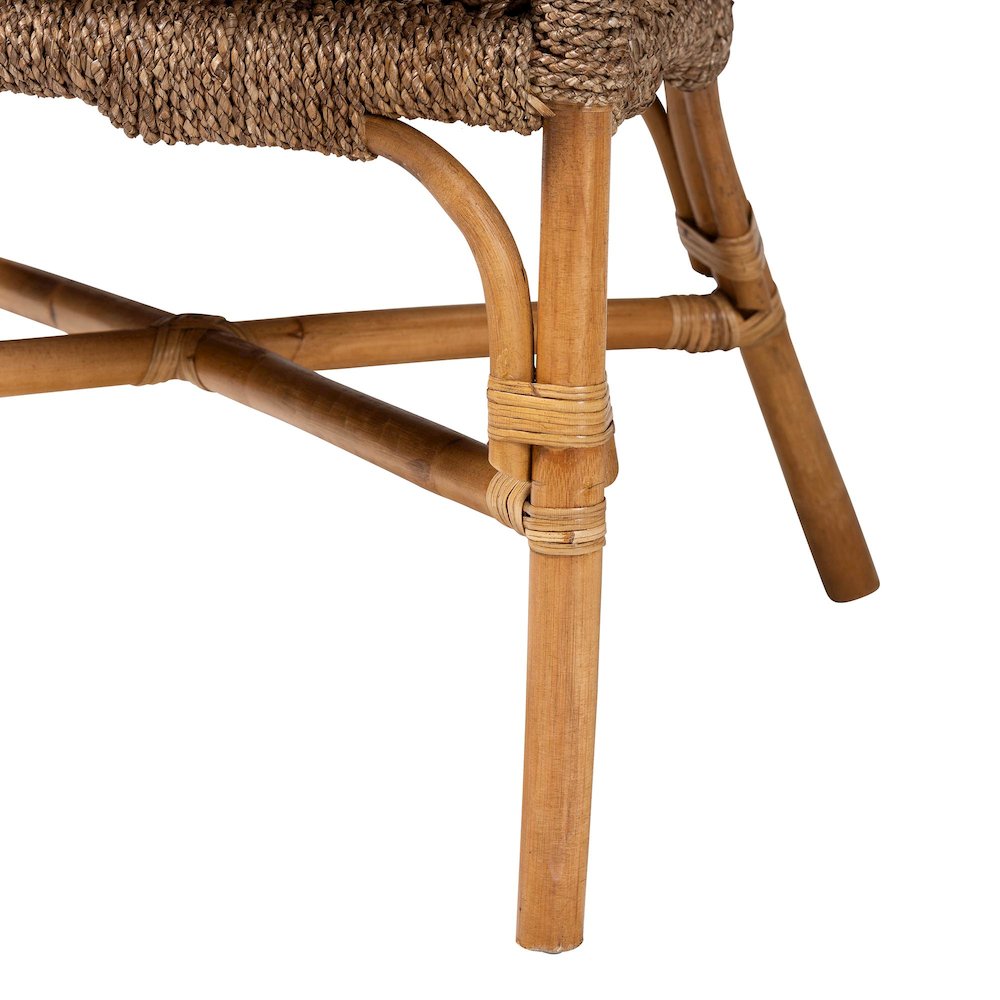 Luis Bohemian Natural Seagrass and Rattan Arm Chair. Picture 6