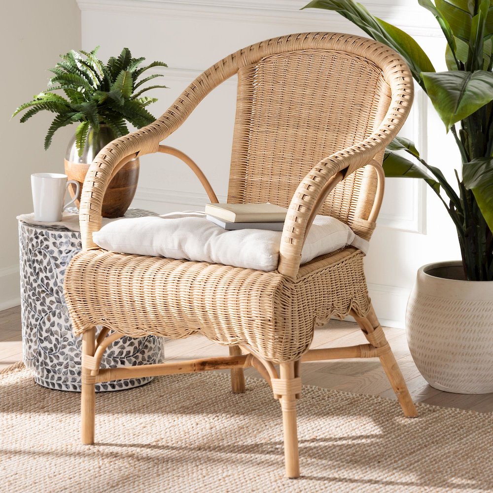 Reinu Natural Rattan Dining Chair. Picture 8