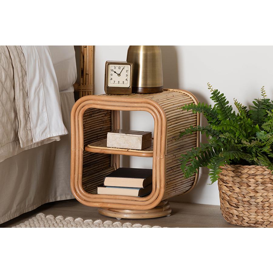 Bethari Bohemian Natural Rattan Nightstand. Picture 6