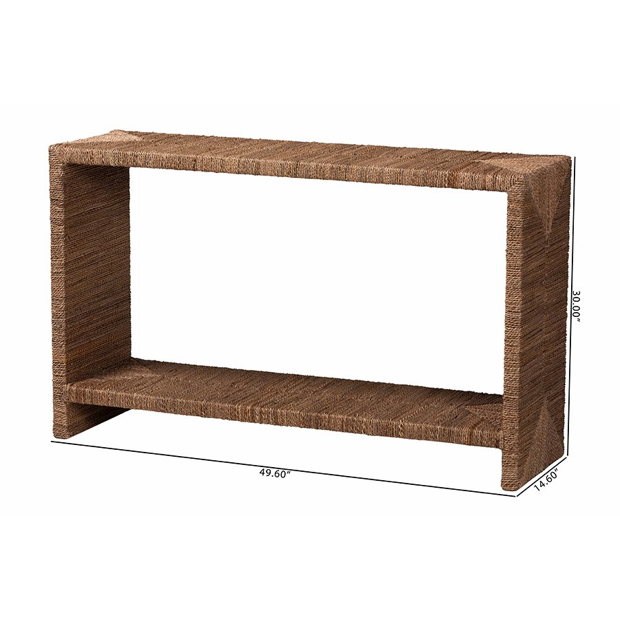 Liza Bohemian Natural Seagrass Console Table. Picture 8
