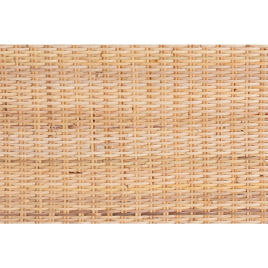 Kalimantan Bohemian Light Honey Rattan and Acacia Wood Console Table. Picture 6