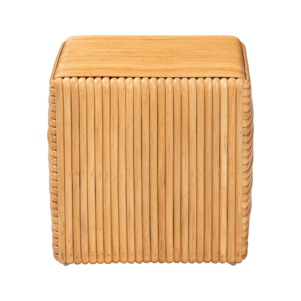 bali & pari Karina Bohemian Light Honey Rattan Footstool. Picture 2