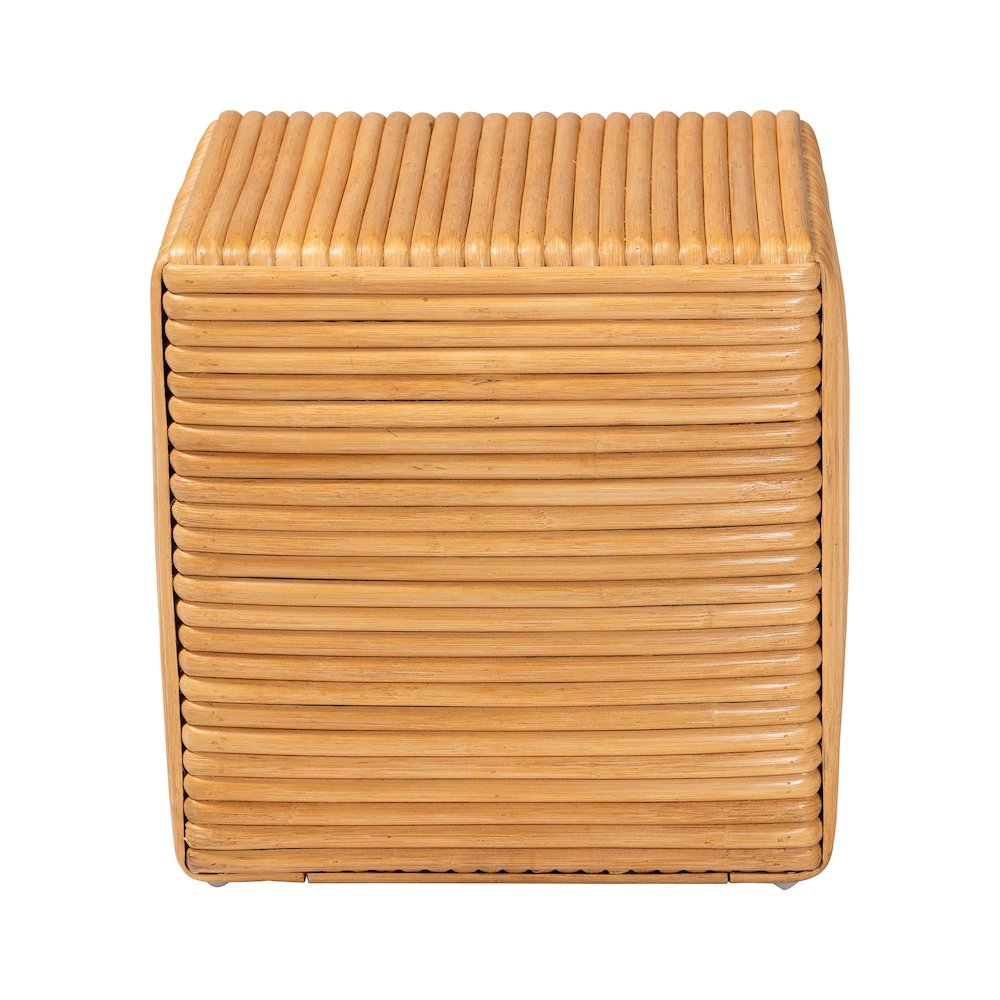 bali & pari Karina Bohemian Light Honey Rattan Footstool. Picture 3