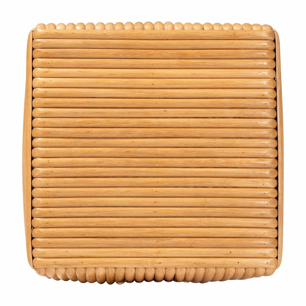 bali & pari Karina Bohemian Light Honey Rattan Footstool. Picture 4