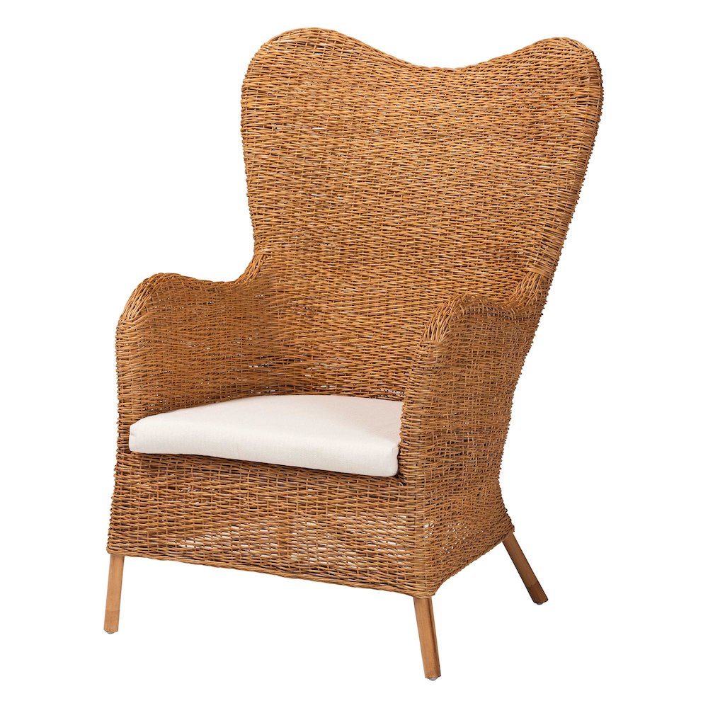 Terra Bohemian Light Honey Rattan Arm Chair. Picture 1