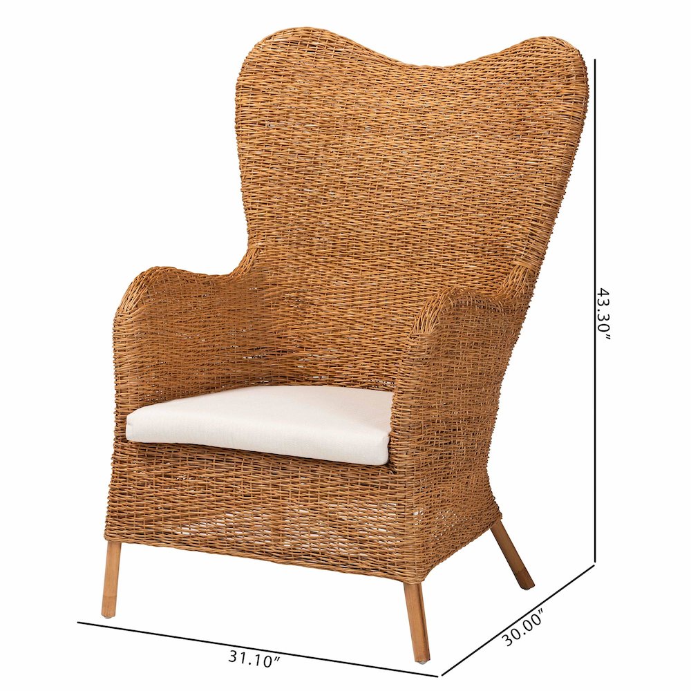 Terra Bohemian Light Honey Rattan Arm Chair. Picture 10