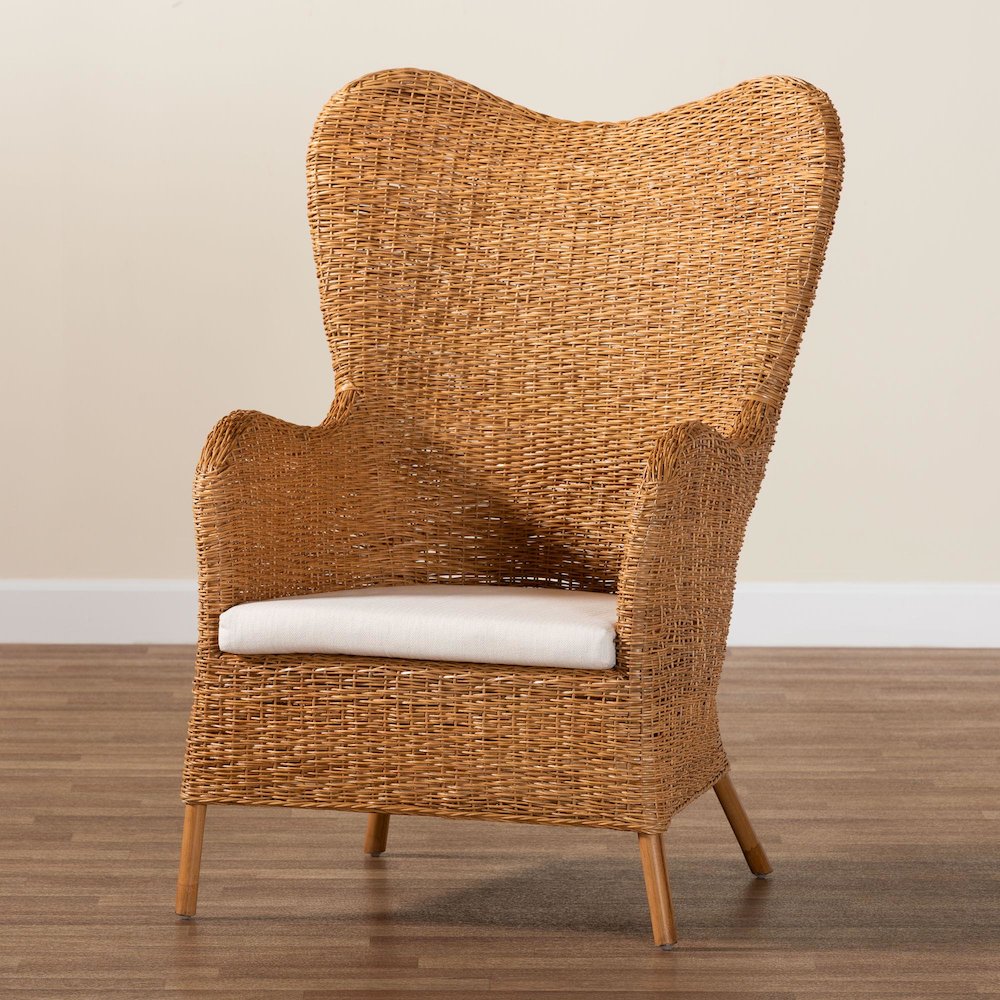 Terra Bohemian Light Honey Rattan Arm Chair. Picture 9
