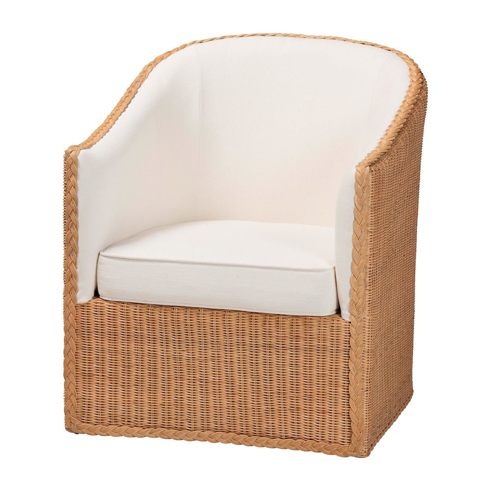 Tessa Bohemian Light Honey Rattan Arm Chair. Picture 1