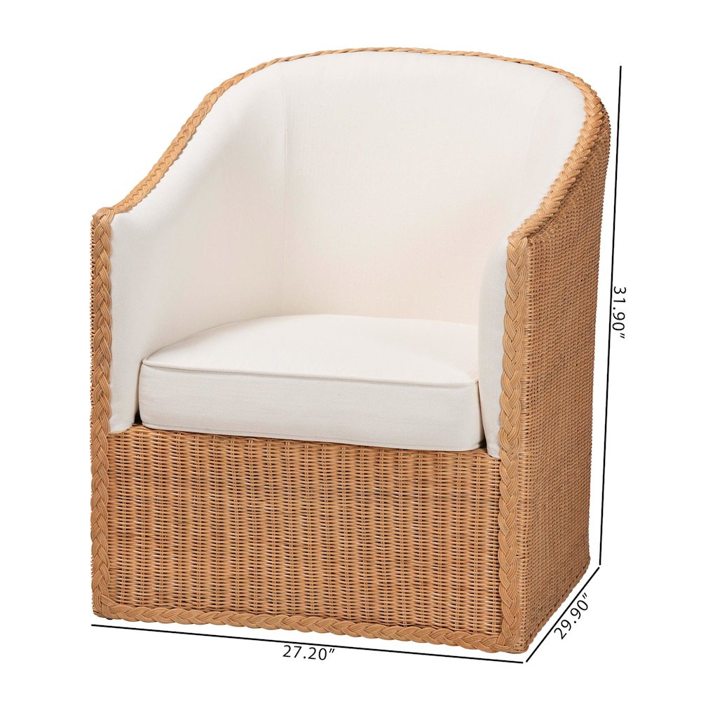 Tessa Bohemian Light Honey Rattan Arm Chair. Picture 10