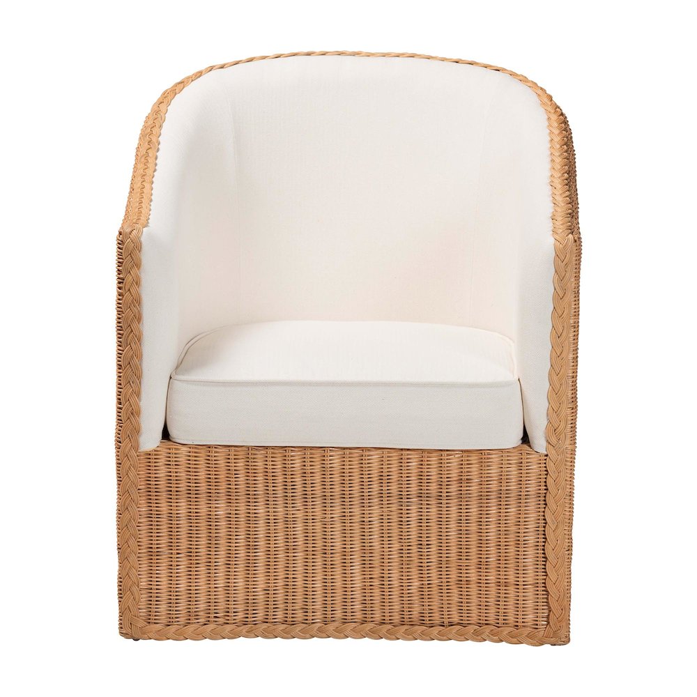 Tessa Bohemian Light Honey Rattan Arm Chair. Picture 2
