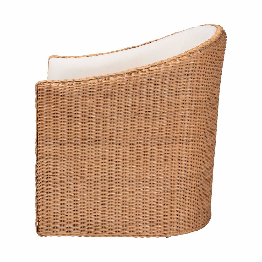 Tessa Bohemian Light Honey Rattan Arm Chair. Picture 3