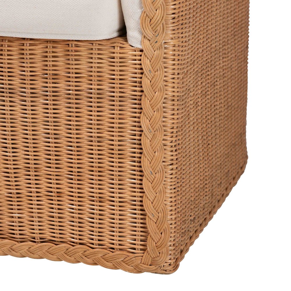 Tessa Bohemian Light Honey Rattan Arm Chair. Picture 6