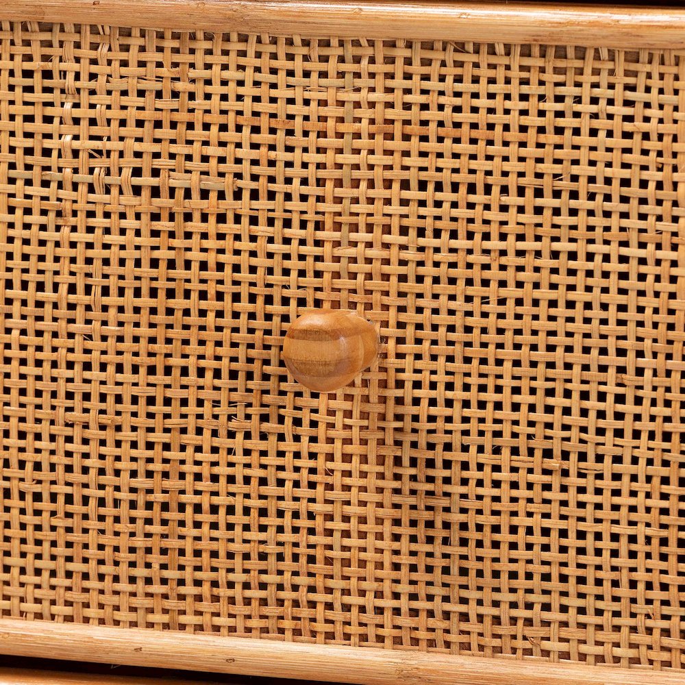 Sampit Natural Rattan 4-Drawer Storage Cabinet - Handwoven Cane Displaying Unit. Picture 5