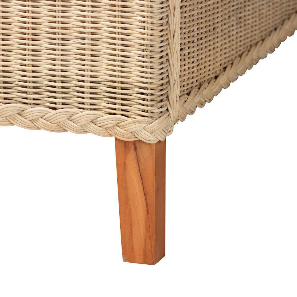 Lanica Japandi Sun-Bleached Braided Rattan Queen Size 4-Piece Bedroom Set. Picture 9
