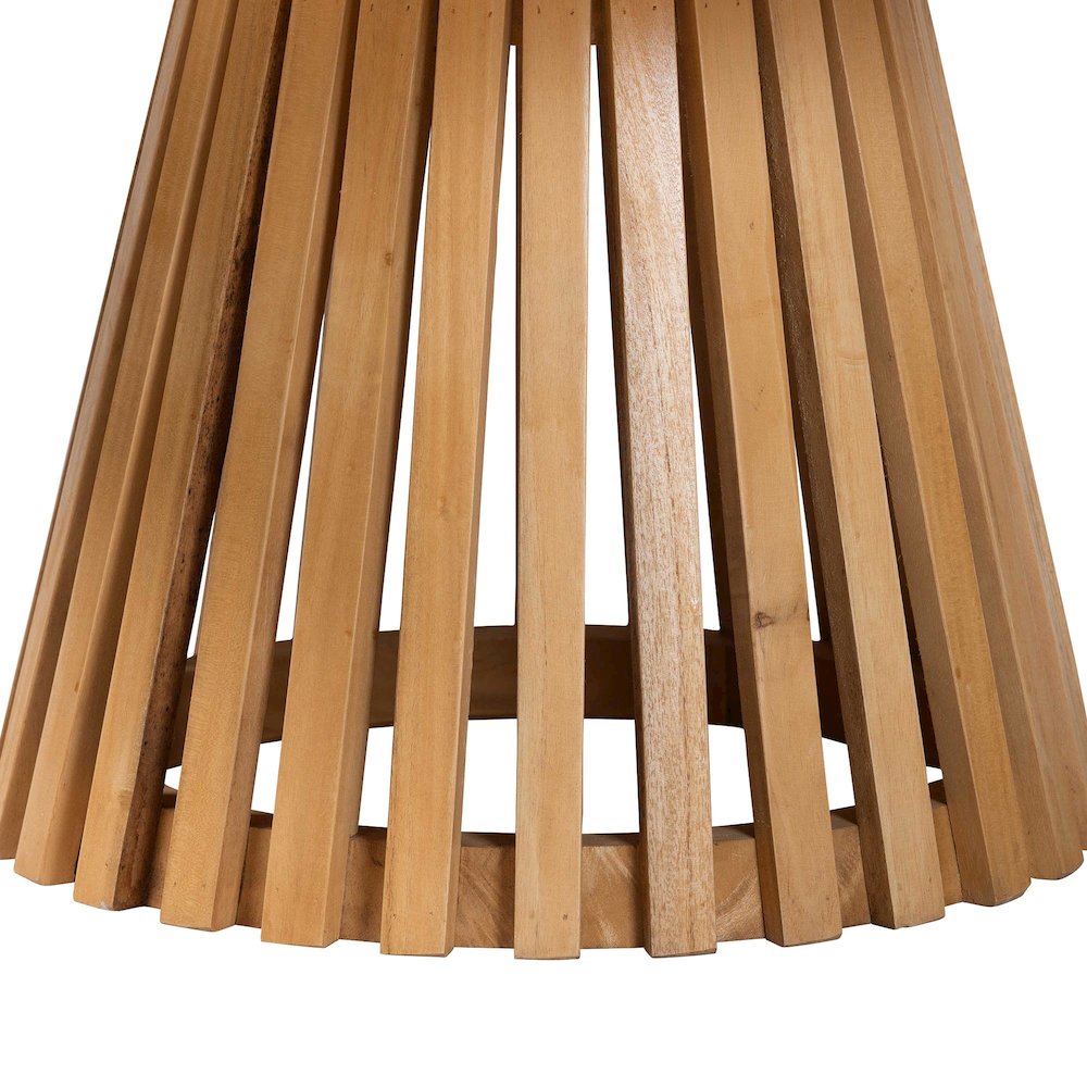 Caribic Modern Slatted Acacia Wood Coffee Table. Picture 2
