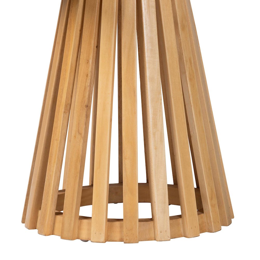 Caribic Modern Slatted Acacia Wood End Table. Picture 2