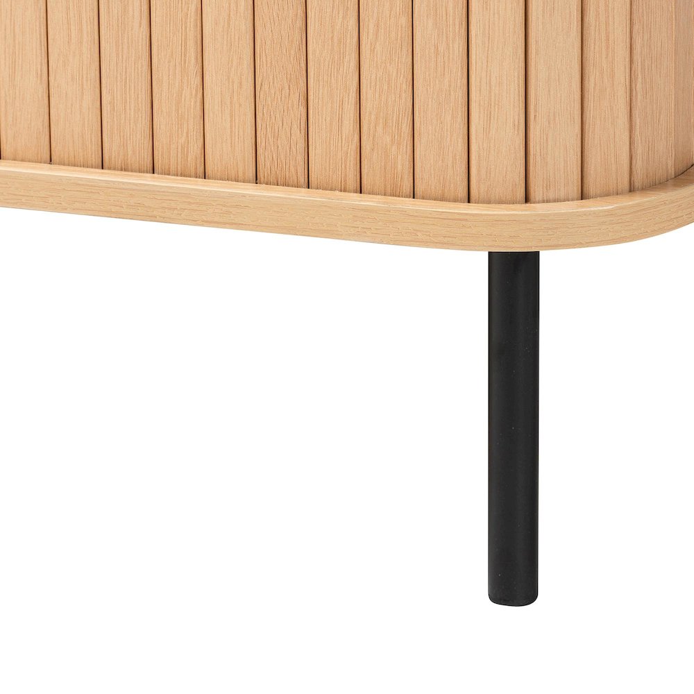 Baxton Studio Lucia Fluted Wood Sideboard - Mid-Century Modern Buffet Cabinet. Picture 6